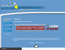 Tablet Screenshot of performingartsprograms.biz